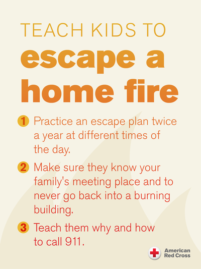 Infographic Tips for Kids During a Fire