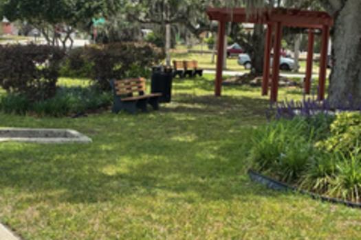 Image of the park and a gazebo